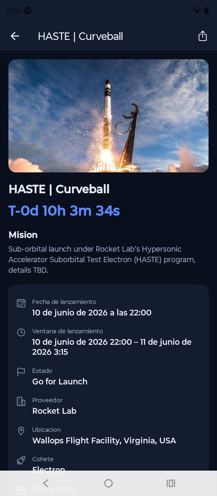 SpaceLaunches app